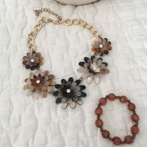 J. Crew Tortoiseshell Flower Necklace